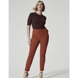 SPANX On-The-Go Ankle Slim Straight Pants in Bronze‎ Glow Size M